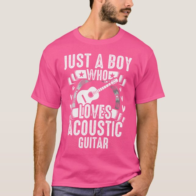 Just A Boy Who Loves Acoustic Guitar T-Shirt (Front)