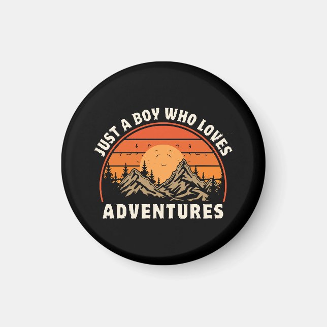 just a boy who loves adventures magnet (Front)