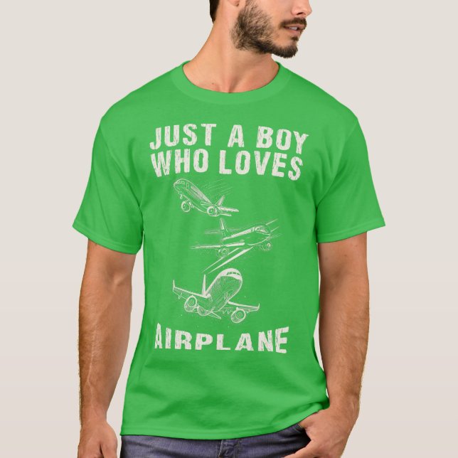 Just a boy who loves airplane T-Shirt (Front)