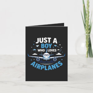 Just A Boy who Loves Airplanes Holiday Card