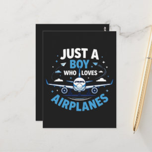 Just A Boy who Loves Airplanes Postcard