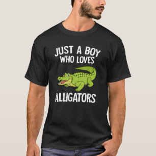 Just A Boy Who Loves Alligators Boys Toddler Croco T-Shirt