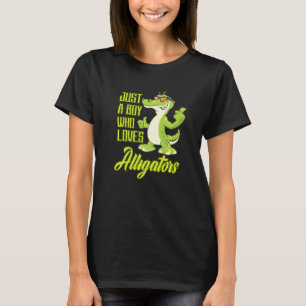 Just A Boy Who Loves Alligators Reptiles Zoo Ponds T-Shirt