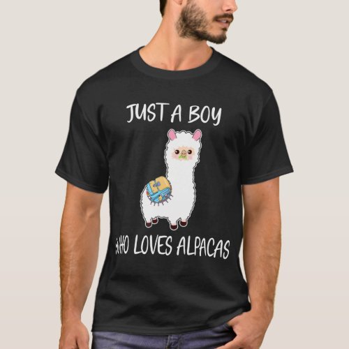 Just A Boy Who Loves Alpacas Alpaca Boys Girls T_Shirt