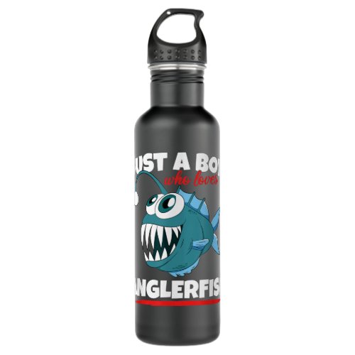 Just A Boy Who Loves Angler Fish Funny Fishing Ang Stainless Steel Water Bottle