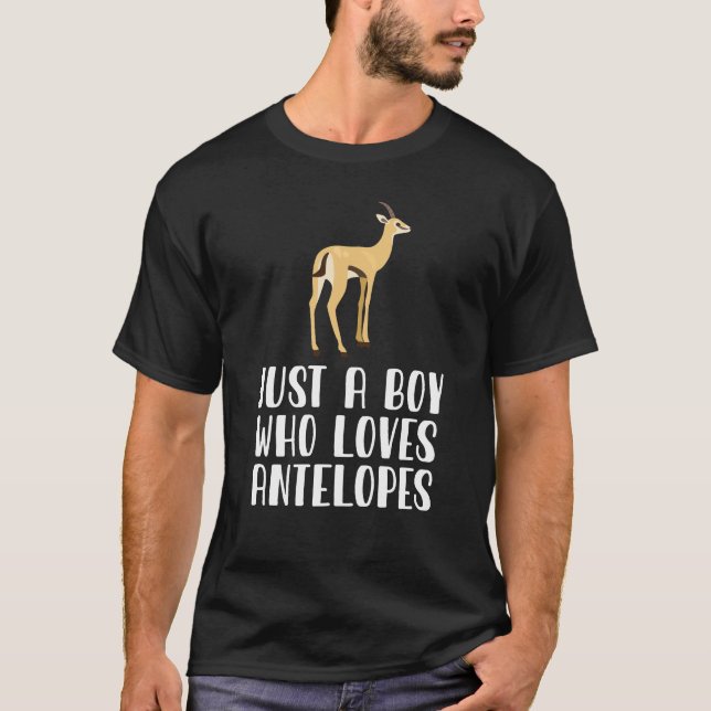 Just A Boy Who Loves Antelopes  T-Shirt (Front)