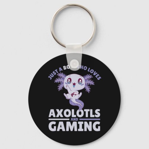 Just A Boy Who Loves Axolotls And Gaming Keychain