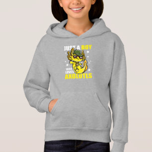 Just a boy who loves axolotls Cute Funny Kawaii Hoodie