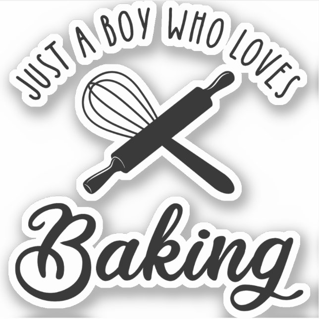 Just A Boy Who Loves Baking Sticker (Front)