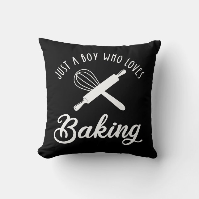 Just A Boy Who Loves Baking Throw Pillow (Front)