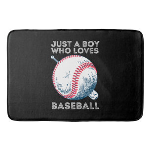Just a Boy Who Loves Baseball Bath Mat