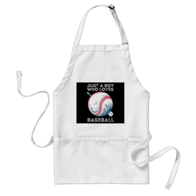 Just a Boy Who Loves Baseball Batter baseball Ball Adult Apron (Front)