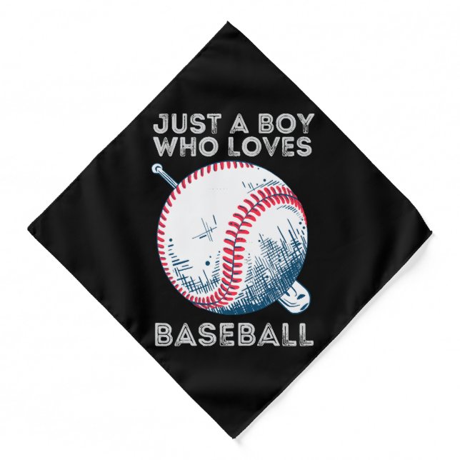 Just a Boy Who Loves Baseball Batter baseball Ball Bandana (Front)
