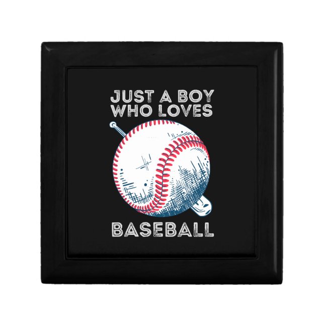 Just a Boy Who Loves Baseball Batter baseball Ball Gift Box (Front)
