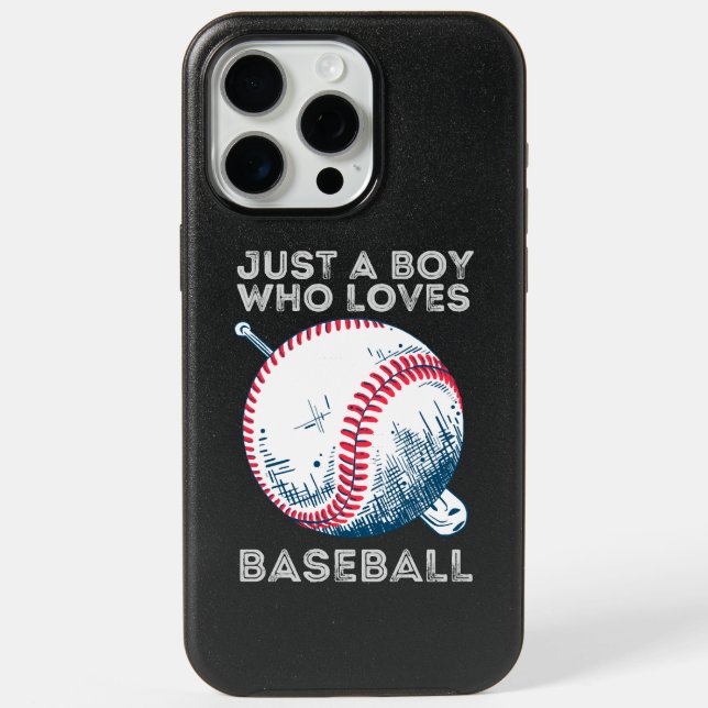 Just a Boy Who Loves Baseball Batter baseball Ball iPhone 15 Pro Max Case (Back)