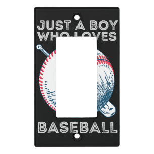 Just a Boy Who Loves Baseball Batter baseball Ball Light Switch Cover