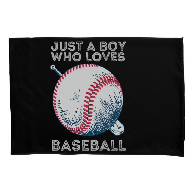 Just a Boy Who Loves Baseball Batter baseball Ball Pillow Case (Front)