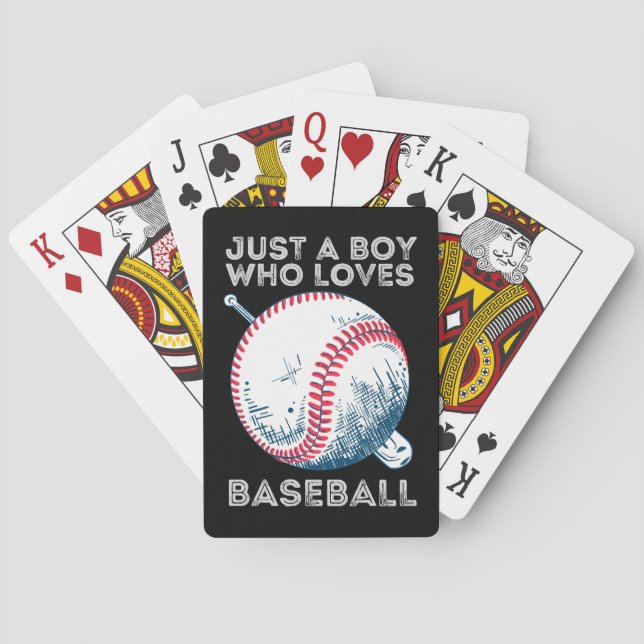 Just a Boy Who Loves Baseball Batter baseball Ball Poker Cards (Back)