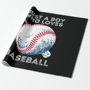 Just a Boy Who Loves Baseball Batter baseball Ball Wrapping Paper