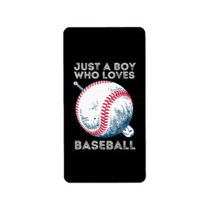 Just a Boy Who Loves Baseball Label