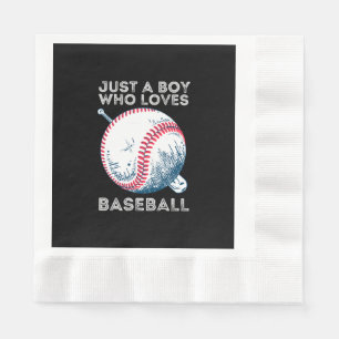 Just a Boy Who Loves Baseball Napkins