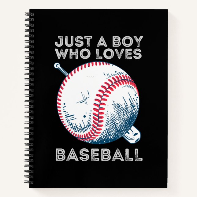 Just a Boy Who Loves Baseball Notebook (Front)