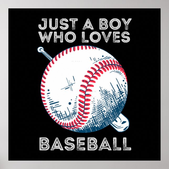 Just a Boy Who Loves Baseball Poster (Front)