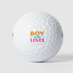 Just a Boy who Loves Baseball Typography Golf Balls