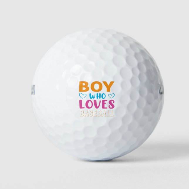 Just a Boy who Loves Baseball Typography Golf Balls (Front)