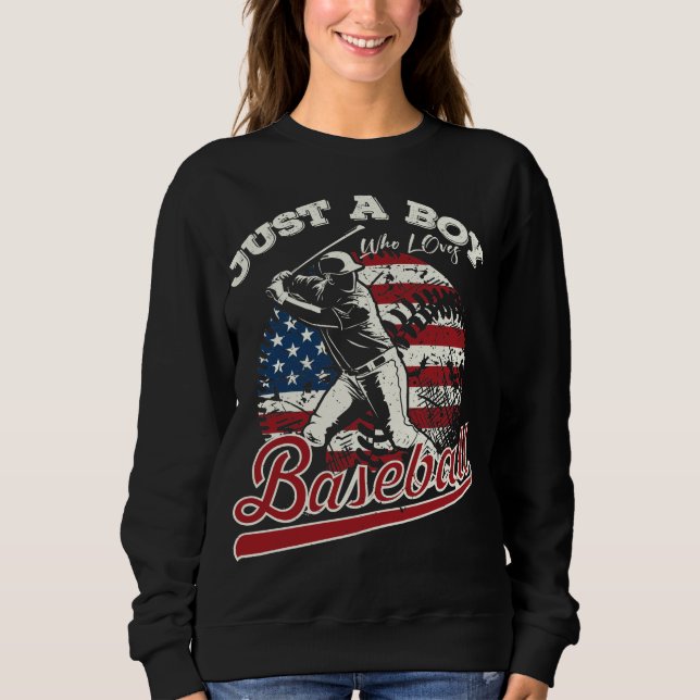Just a boy who loves baseball Women Sweatshirt (Front)