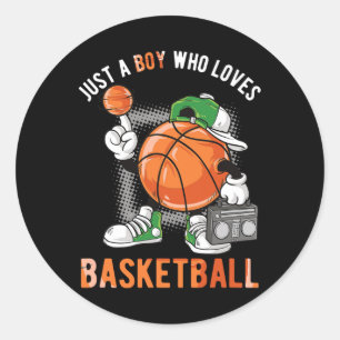 Just A Boy Who Loves Basketball 3 Classic Round Sticker