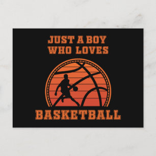 Just A Boy Who Loves Basketball Invitation Postcard