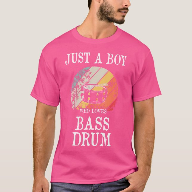 Just A Boy Who Loves Bass Drum T-Shirt (Front)