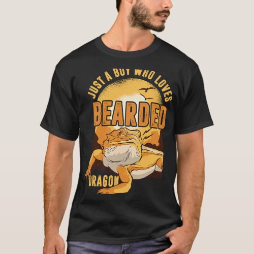 Just A Boy Who Loves Bearded Dragon Funny Reptile  T_Shirt