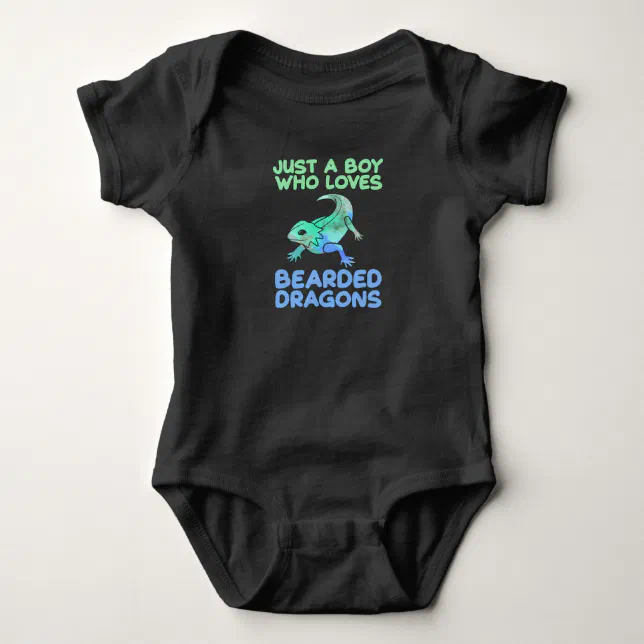 Just A Boy Who Loves Bearded Dragons Lizard Baby Bodysuit | Zazzle