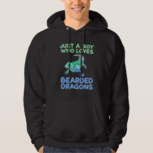 Just A Boy Who Loves Bearded Dragons  Lizard Hoodie