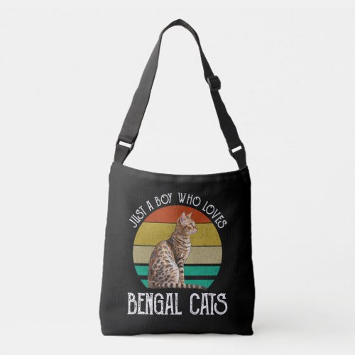 Just A Boy Who Loves Bengal Cats Crossbody Bag