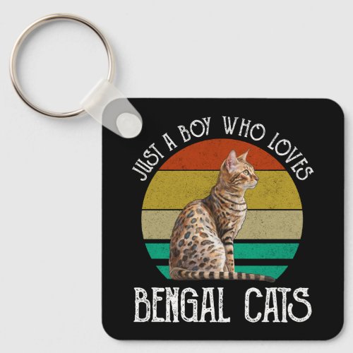 Just A Boy Who Loves Bengal Cats Keychain