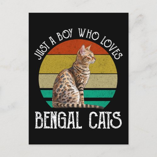 Just A Boy Who Loves Bengal Cats Postcard