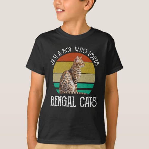 Just A Boy Who Loves Bengal Cats T_Shirt