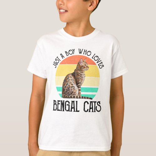 Just A Boy Who Loves Bengal Cats T_Shirt