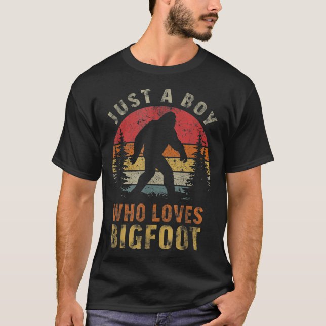 Just A Boy Who Loves Bigfoot Animal T-Shirt (Front)