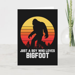 Just A Boy Who Loves BIGFOOT Bigfoot Retro Card