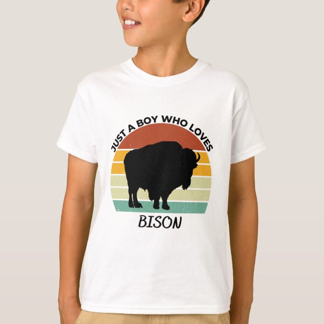 Just a Boy who loves bison T-Shirt (Front)