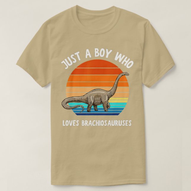 Just A Boy Who Loves Brachiosaurus Dinosaur Kids B T-Shirt (Design Front)