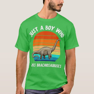 Just A Boy Who Loves Brachiosaurus Dinosaur Kids B T-Shirt