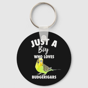 Just A Boy Who Loves Budgerigars Parrot Keychain