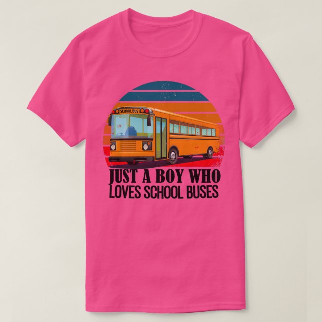 Just A Boy Who Loves Buses retro sunset 2 T-Shirt (Design Front)