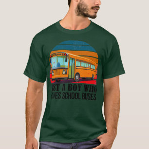 Just A Boy Who Loves Buses retro sunset Classic TS T-Shirt