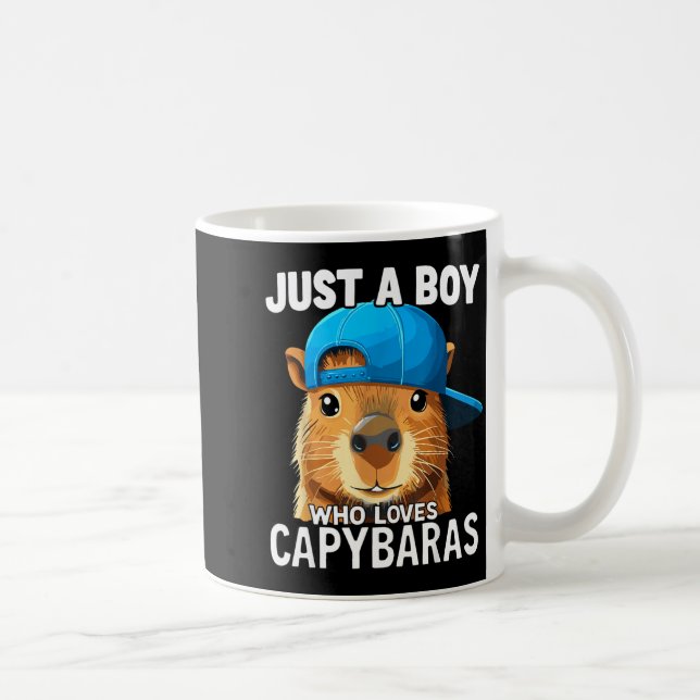 Just A Boy Who Loves Capybaras  Coffee Mug (Right)